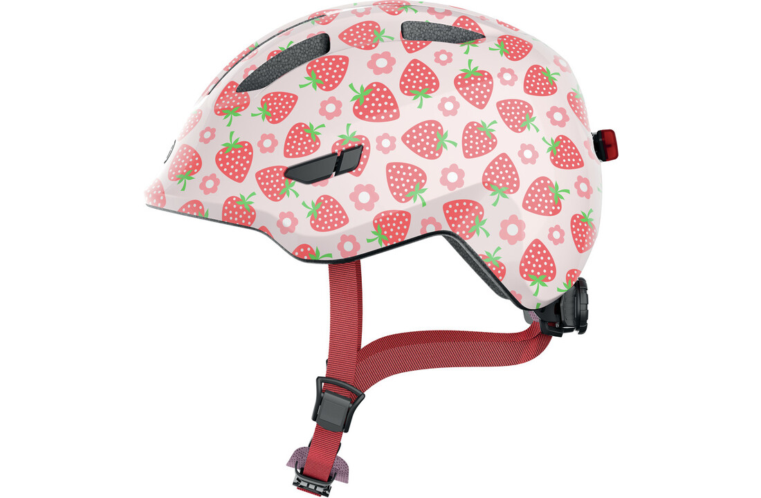 Abus Smiley 3.0 LED - Rose Strawberry - Kinder Fietshelm