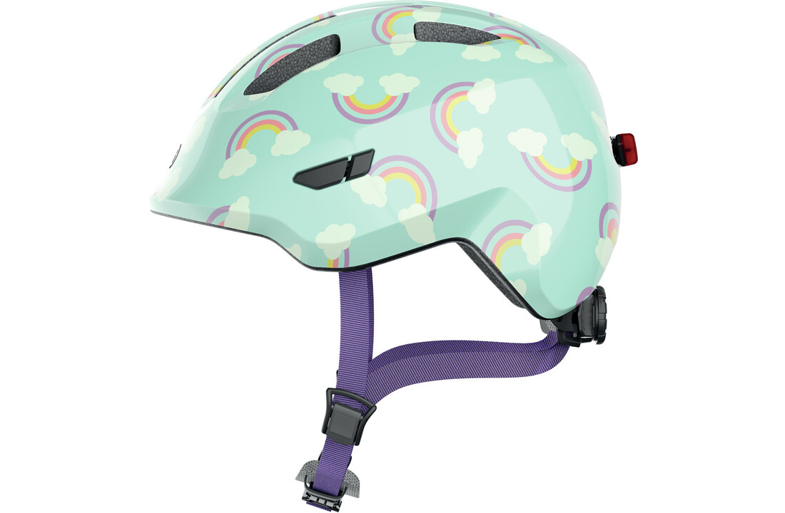 Abus Smiley 3.0 LED - Blue Rainbow - Kinder Fietshelm