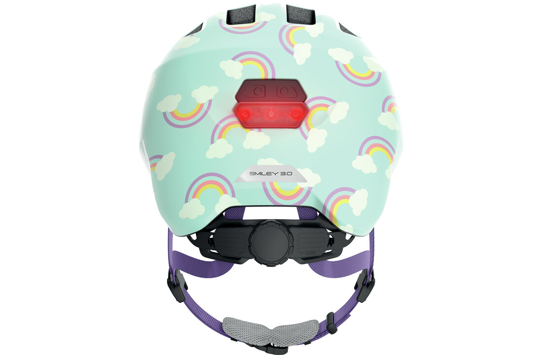 Abus Smiley 3.0 LED - Blue Rainbow - Kinder Fietshelm