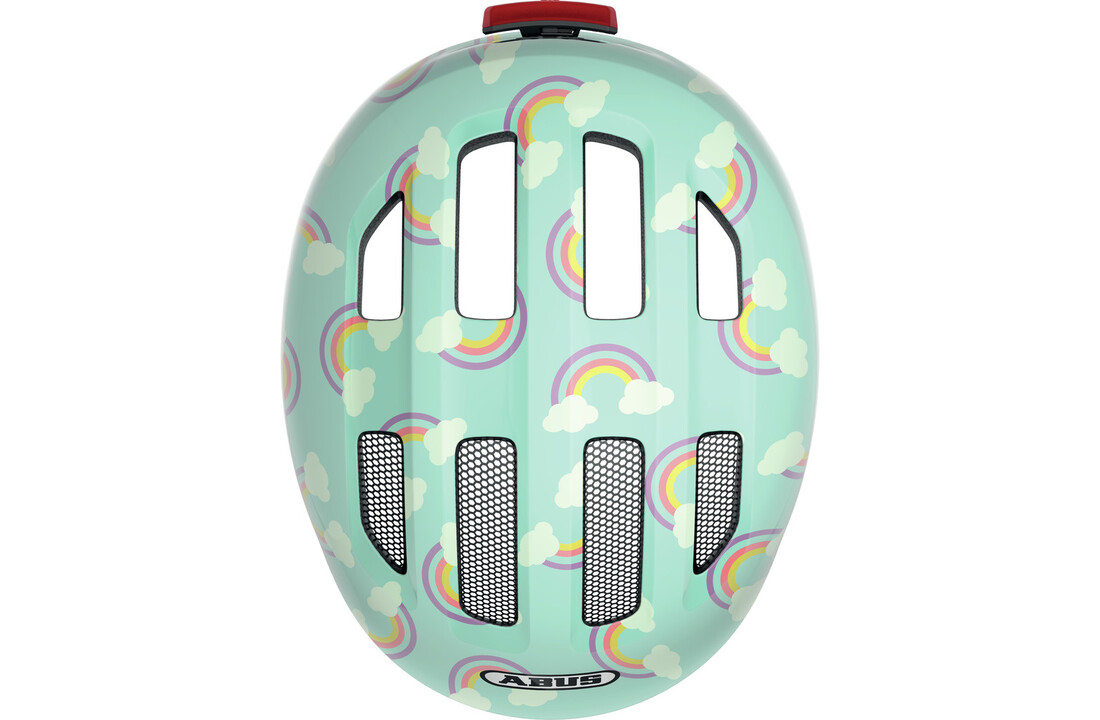 Abus Smiley 3.0 LED - Blue Rainbow - Kinder Fietshelm