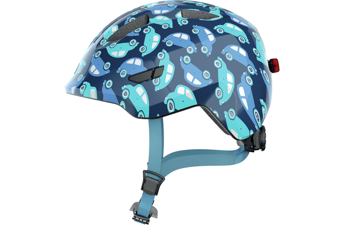 Abus Smiley 3.0 LED - Blue Car - Kinder Fietshelm