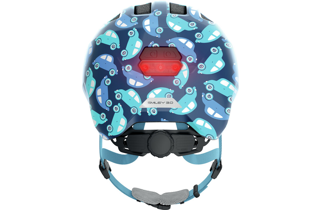 Abus Smiley 3.0 LED - Blue Car - Kinder Fietshelm