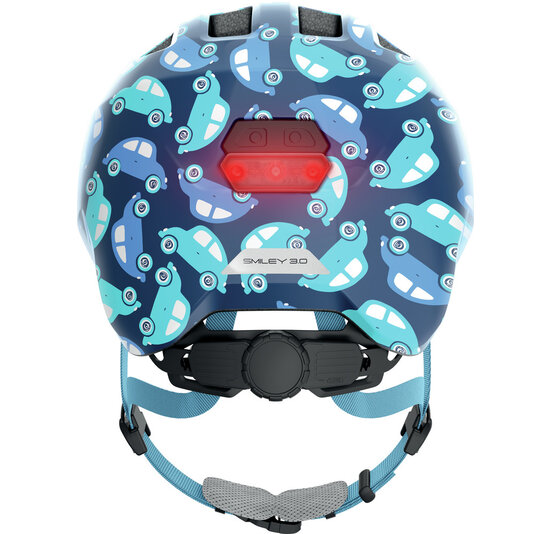 Abus Smiley 3.0 LED - Blue Car - Kinder Fietshelm