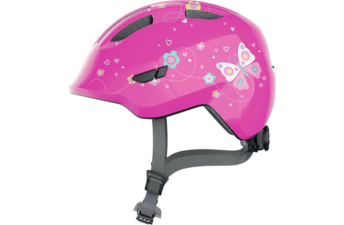 Abus Smiley 3.0 - Pink Butterfly - Kinder Fietshelm