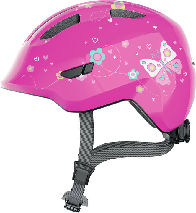 Abus Smiley 3.0 - Pink Butterfly - Kinder Fietshelm