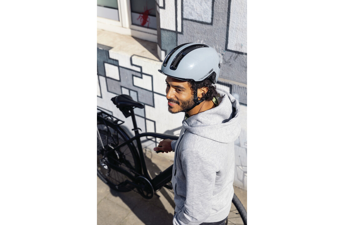 Abus Hud-Y Fietshelm - Race Grey