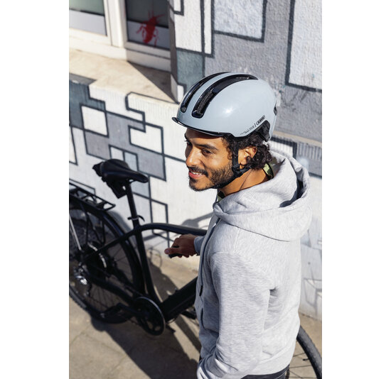 Abus Hud-Y Fietshelm - Race Grey