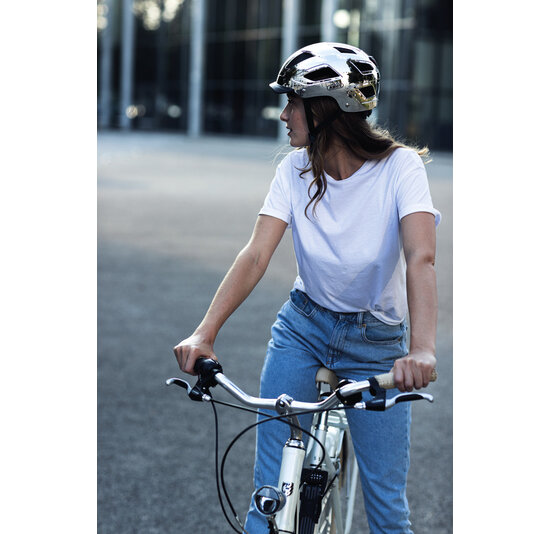 Abus Fietshelm Hyban 2.0 - Chrome Rosé