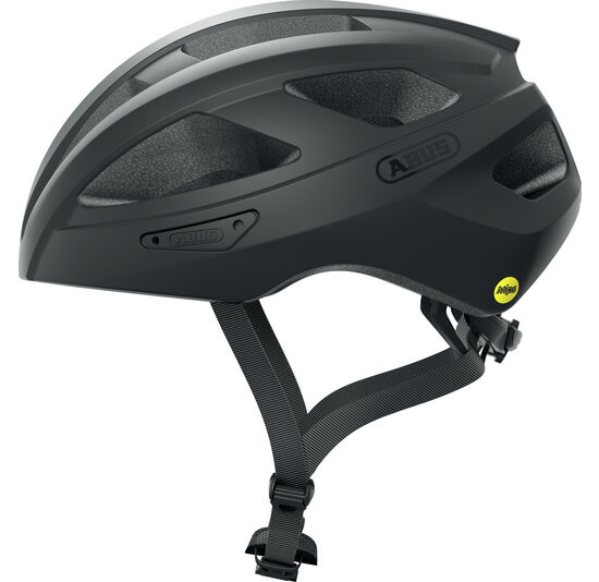 Abus Fietshelm Macator MIPS - Velvet Black Shiny - Inclusief Afneembaar Vizier