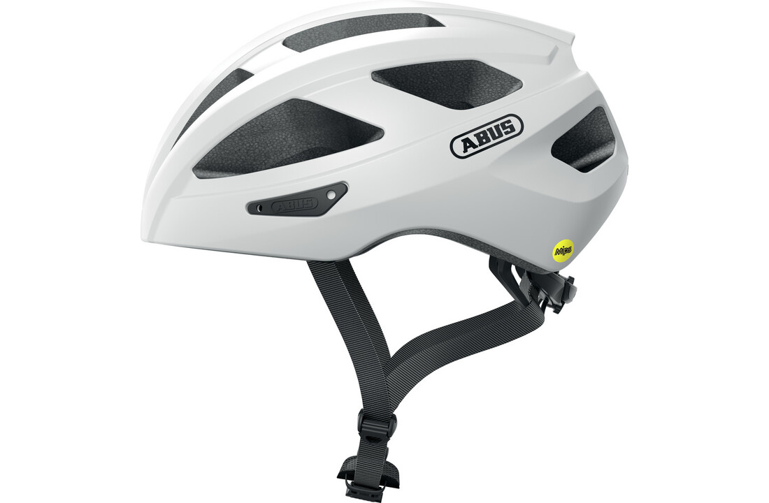 Abus Fietshelm Macator MIPS - Polar White - Inclusief Afneembaar Vizier