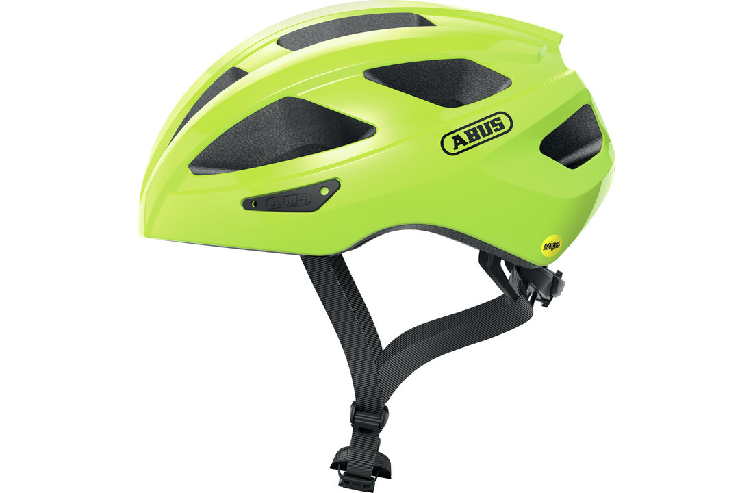 Abus Fietshelm Macator MIPS - Signal Yellow - Inclusief Afneembaar Vizier