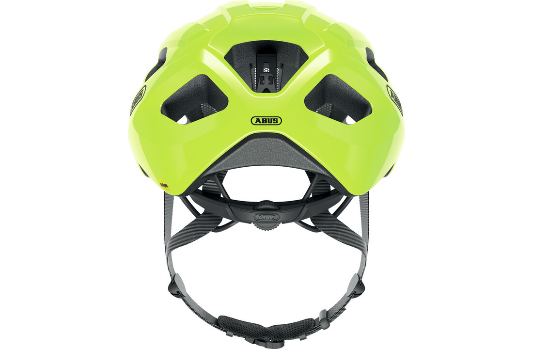 Abus Fietshelm Macator MIPS - Signal Yellow - Inclusief Afneembaar Vizier