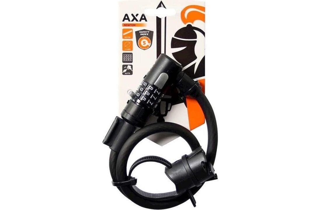 AXA Kabelslot Newton 60/12 - Met Code - Zwart