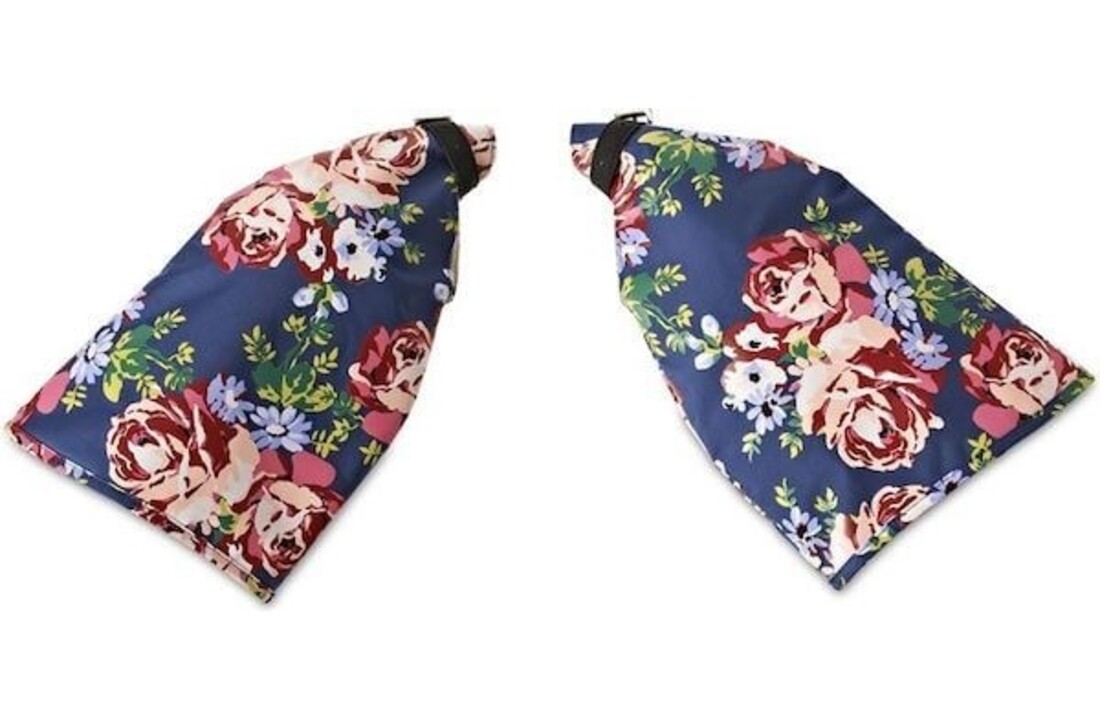 Basil Roses Handwarmers / Handmoffen Blauw Met Bloemen
