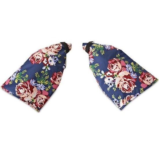 Basil Roses Handwarmers / Handmoffen Blauw Met Bloemen