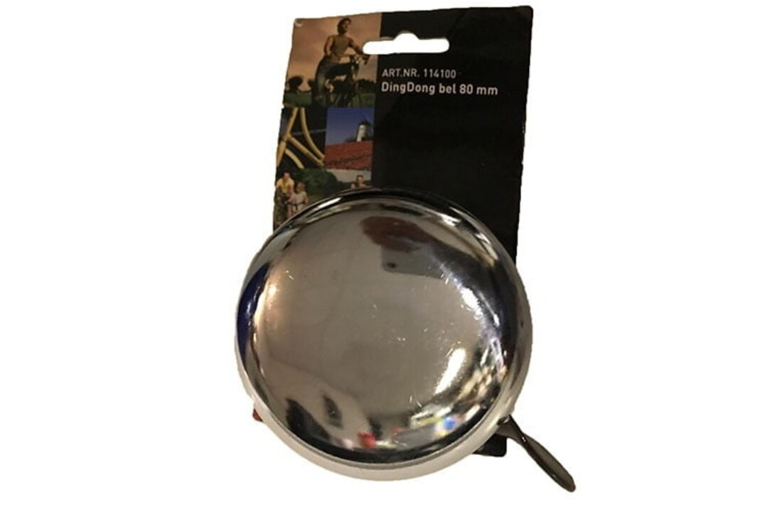Hollandia Zilverkleurige Stalen Fietsbel 80 MM