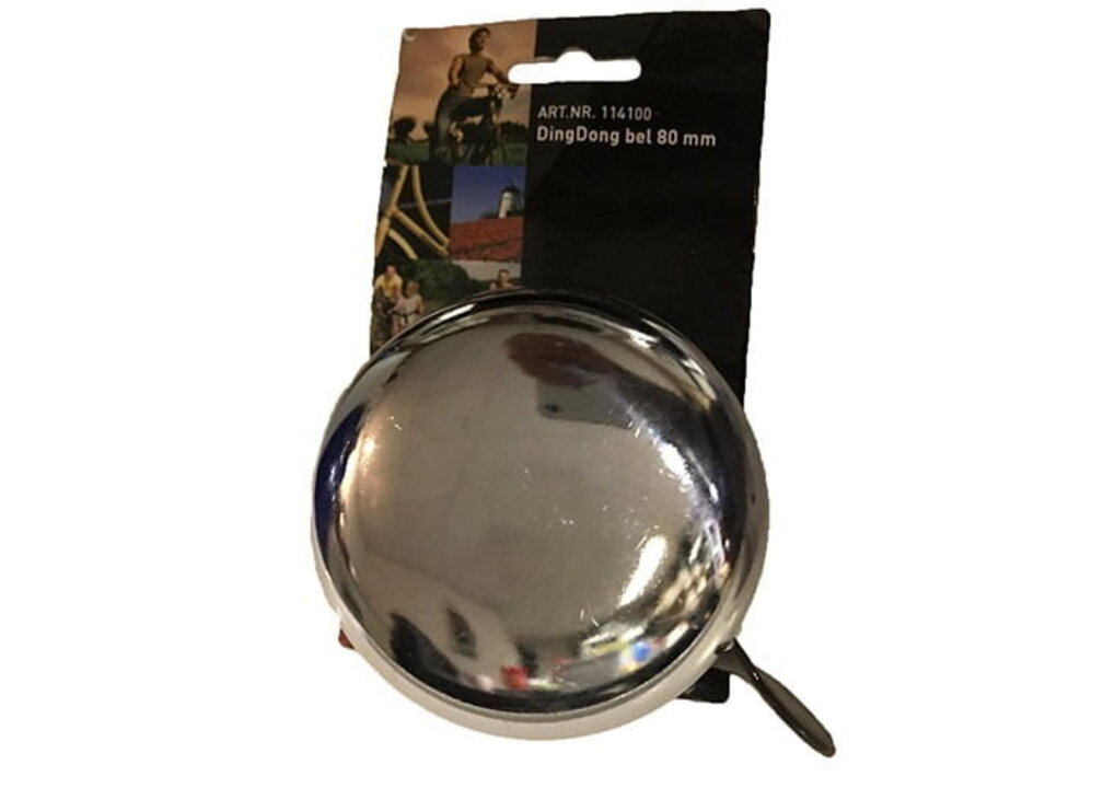 Hollandia Zilverkleurige Stalen Fietsbel 80 MM
