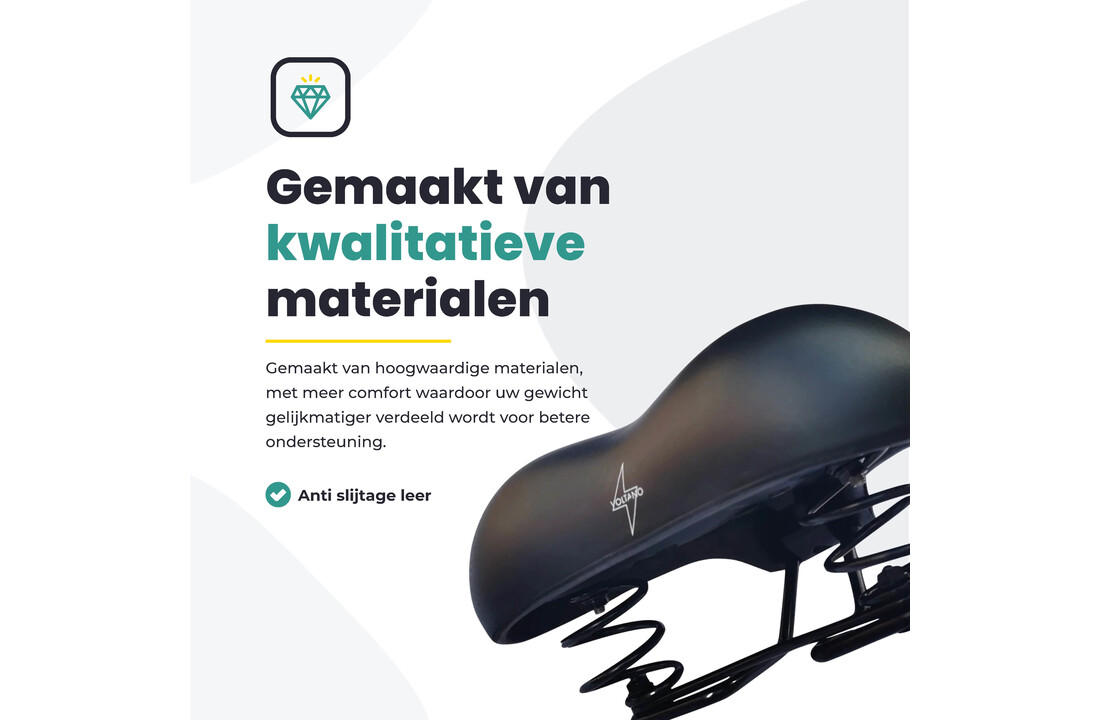 Voltano Rocky zadel / Fietszadel Met Punt - Zwart