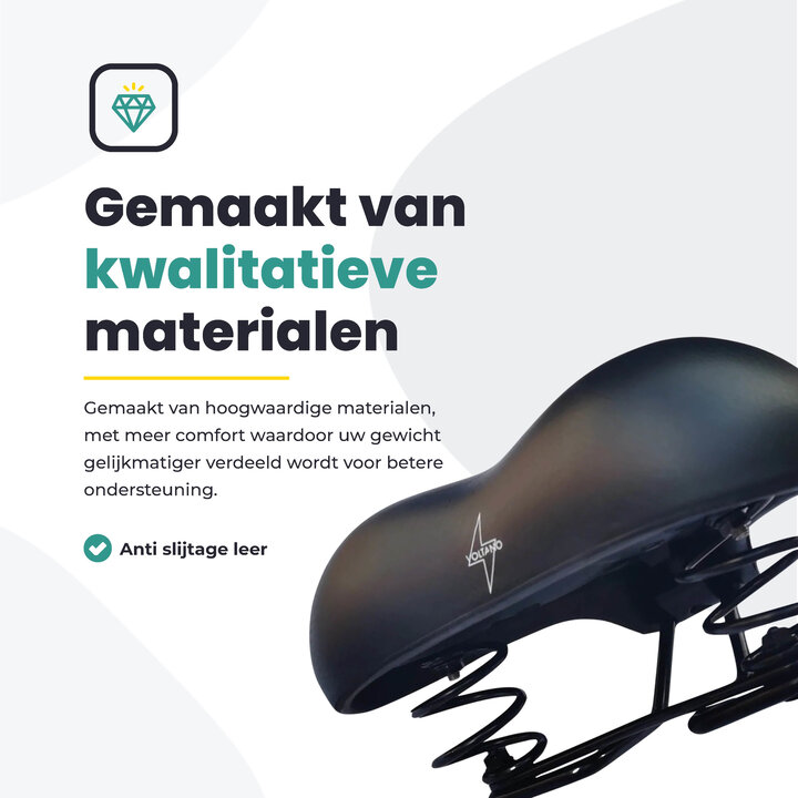 Voltano Rocky zadel / Fietszadel Met Punt - Zwart