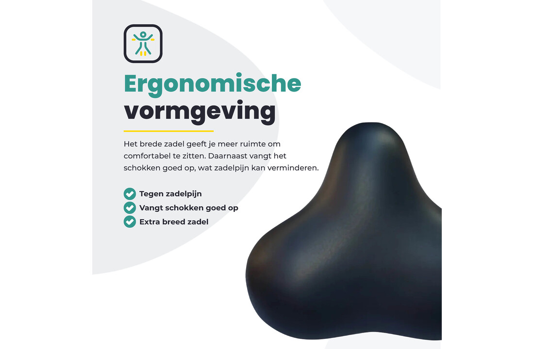 Voltano Rocky zadel / Fietszadel Met Punt - Zwart