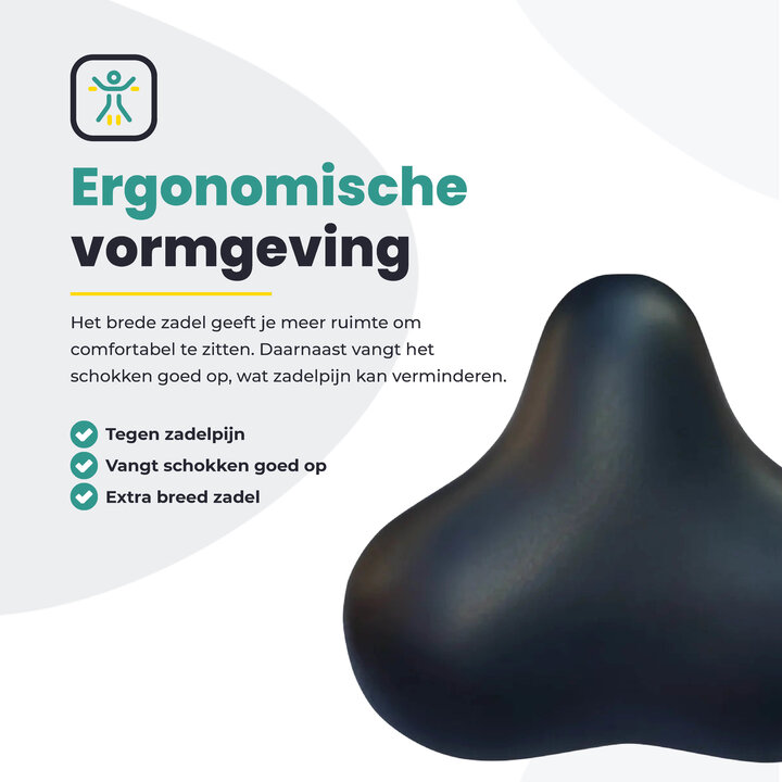 Voltano Rocky zadel / Fietszadel Met Punt - Zwart