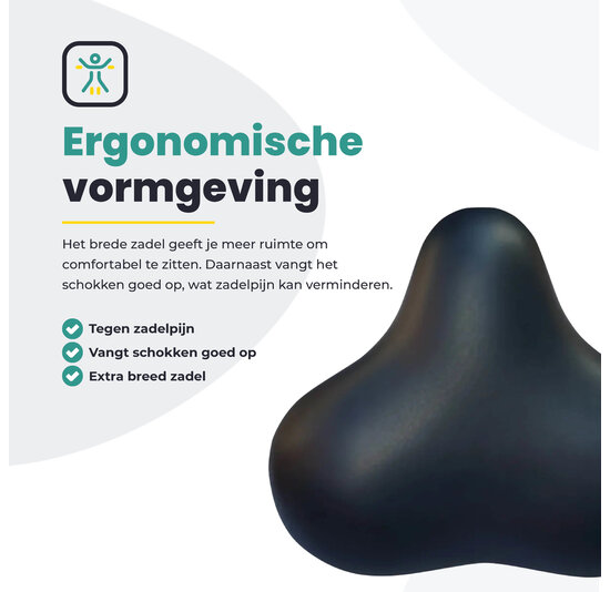 Voltano Rocky zadel / Fietszadel Met Punt - Zwart