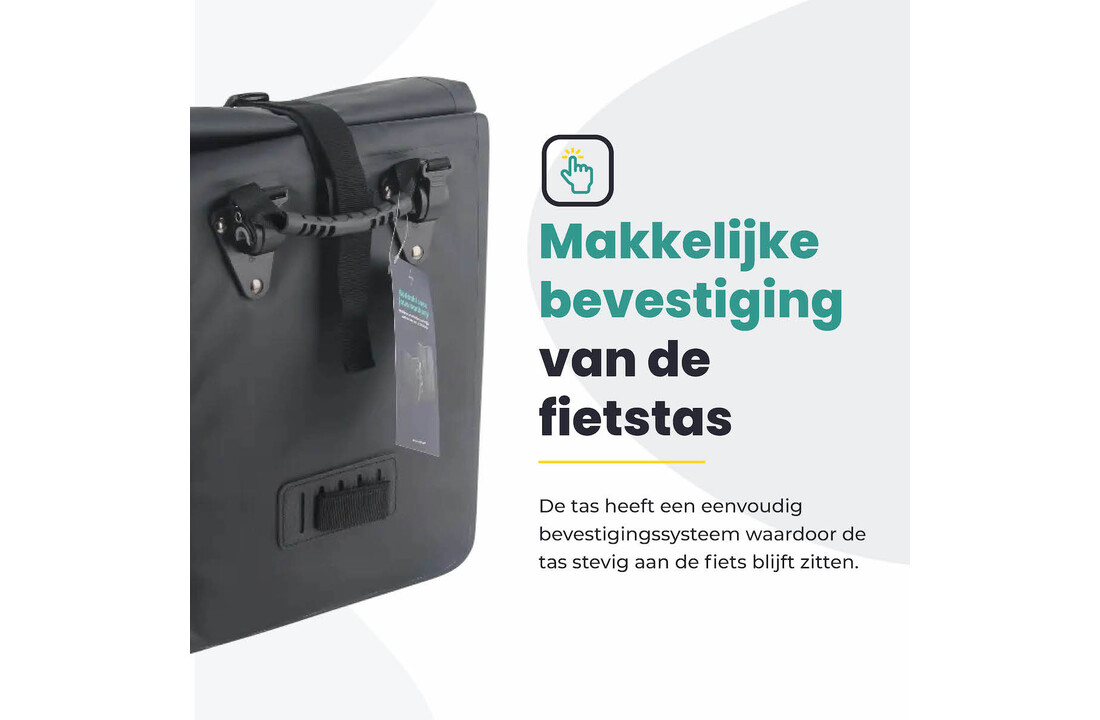 Voltano Fietstas 16L - Zwart - Enkele Pakaftas - 100% Waterdicht