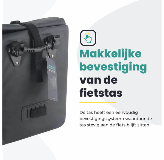 Voltano Fietstas 16L - Zwart - Enkele Pakaftas - 100% Waterdicht