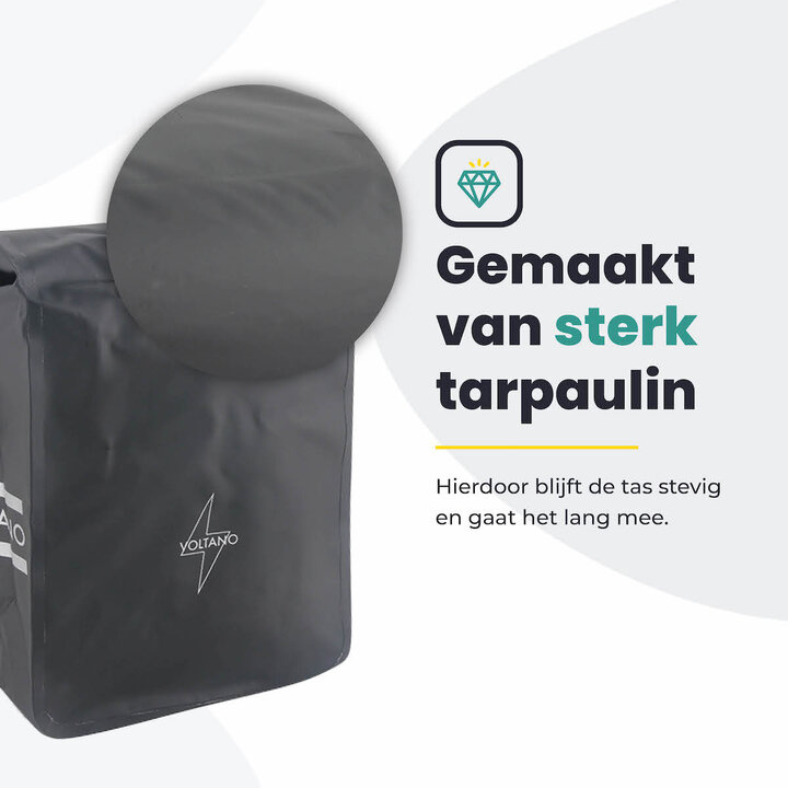 Voltano Fietstas 16L - Zwart - Enkele Pakaftas - 100% Waterdicht