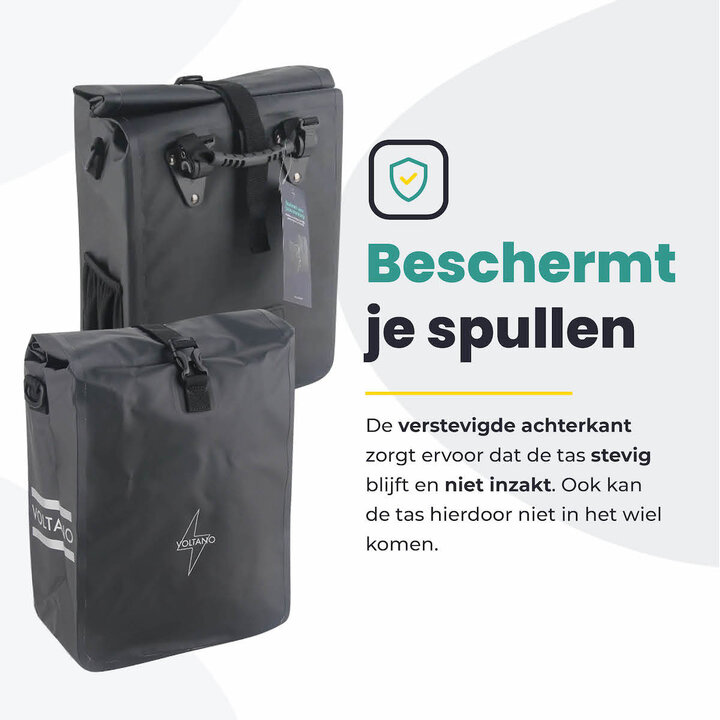 Voltano Fietstas 16L - Zwart - Enkele Pakaftas - 100% Waterdicht