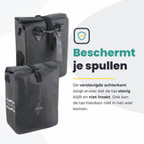 Voltano Fietstas 16L - Zwart - Enkele Pakaftas - 100% Waterdicht