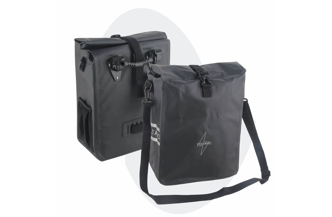 Voltano Fietstas 16L - Zwart - Enkele Pakaftas - 100% Waterdicht