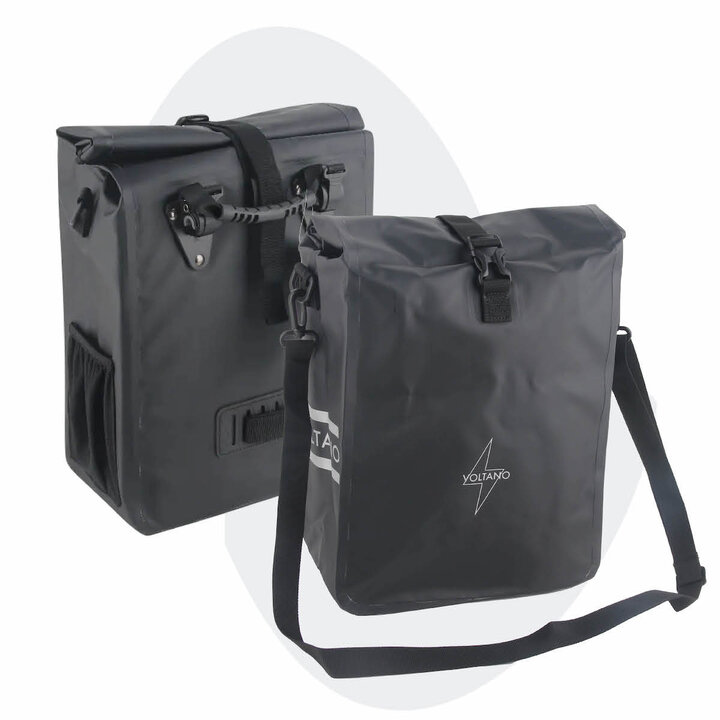Voltano Fietstas 16L - Zwart - Enkele Pakaftas - 100% Waterdicht