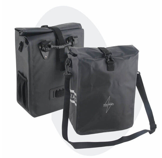 Voltano Fietstas 16L - Zwart - Enkele Pakaftas - 100% Waterdicht