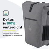 Voltano Luxe E-bike Fietstas 28L - Grijs - Pakaftas Met Laptop vak - 100% Waterdicht