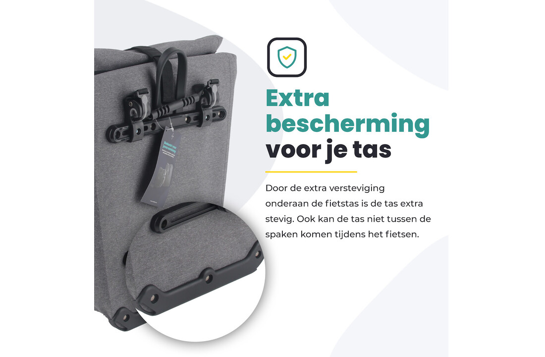 Voltano Luxe E-bike Fietstas 28L - Grijs - Pakaftas Met Laptop vak - 100% Waterdicht