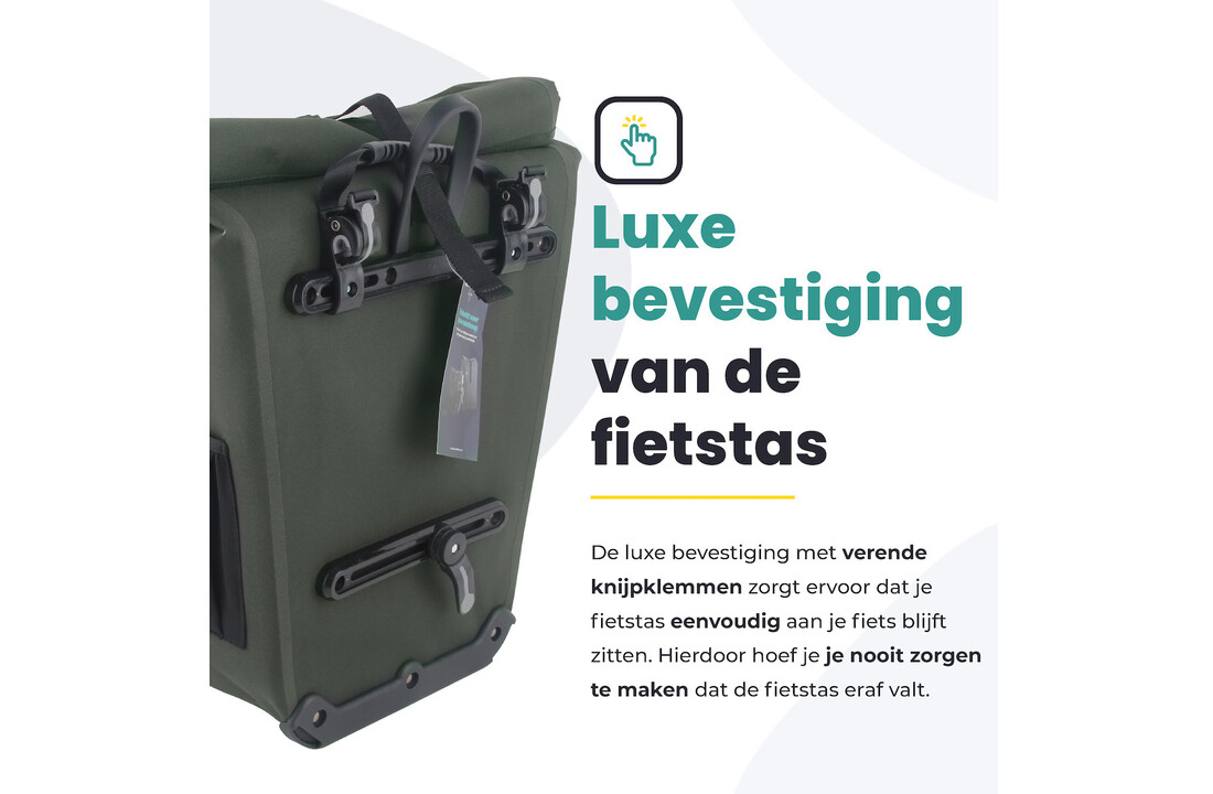 Voltano Luxe E-bike Fietstas 28L - Olijf Groen - Pakaftas Met Laptop vak - 100% Waterdicht