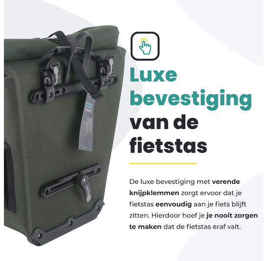 Voltano Luxe E-bike Fietstas 28L - Olijf Groen - Pakaftas Met Laptop vak - 100% Waterdicht