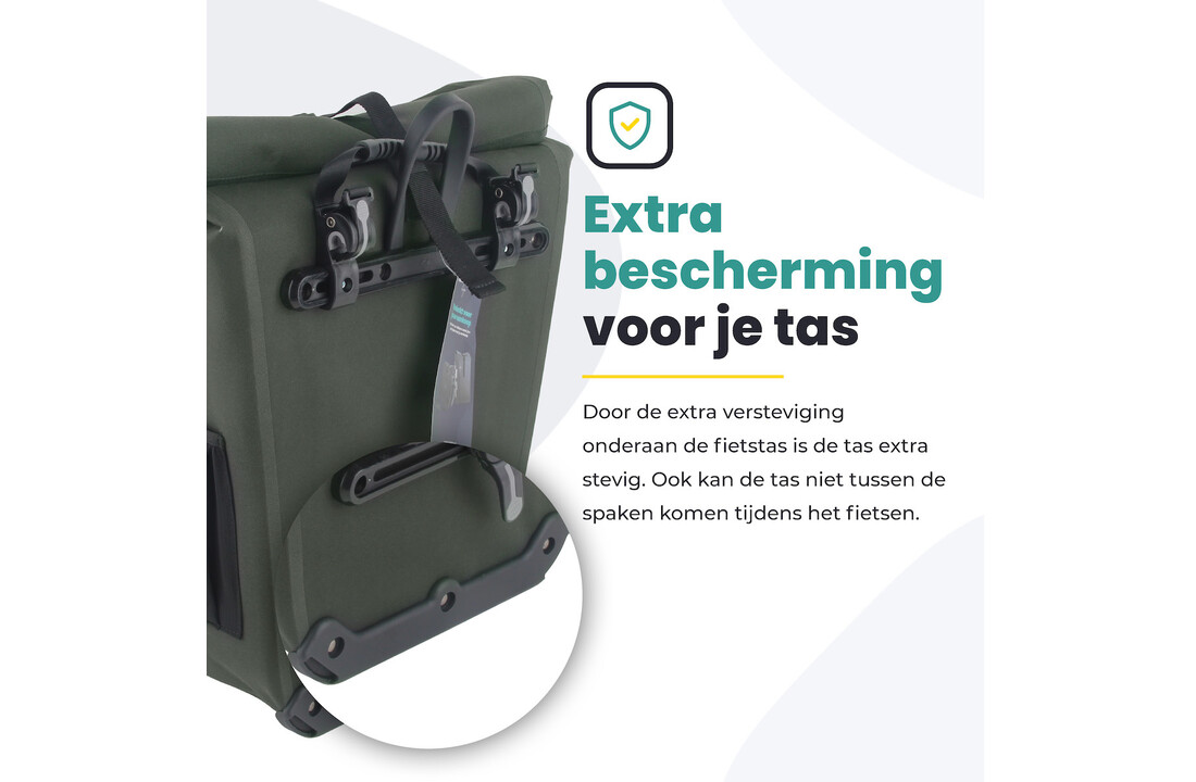 Voltano Luxe E-bike Fietstas 28L - Olijf Groen - Pakaftas Met Laptop vak - 100% Waterdicht