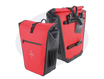 Voltano Luxe E-bike Fietstas 28L - Rood / Zwart - Pakaftas Met Laptop vak - 100% Waterdicht