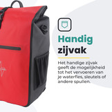 Voltano Luxe E-bike Fietstas 28L - Rood / Zwart - Pakaftas Met Laptop vak - 100% Waterdicht