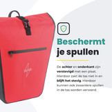Voltano Luxe E-bike Fietstas 28L - Rood / Zwart - Pakaftas Met Laptop vak - 100% Waterdicht