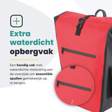Voltano Luxe E-bike Fietstas 28L - Rood / Zwart - Pakaftas Met Laptop vak - 100% Waterdicht