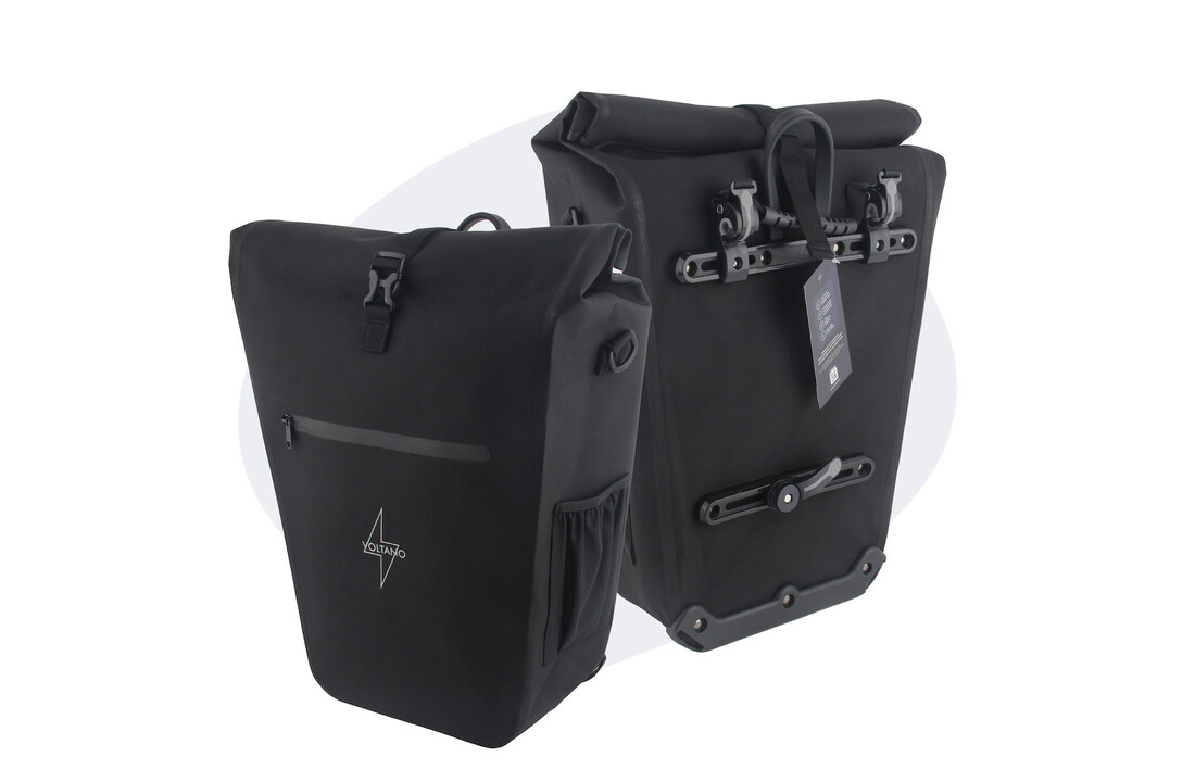Voltano Luxe E-bike Fietstas 28L - Zwart - Pakaftas Met Laptop vak - 100% Waterdicht