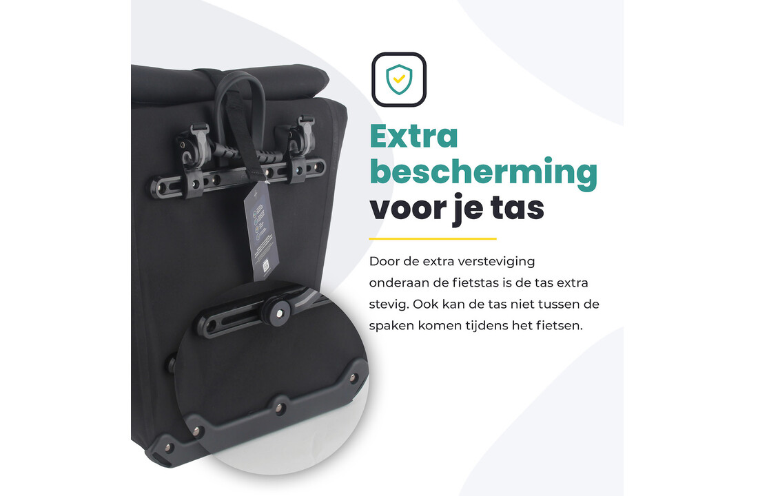 Voltano Luxe E-bike Fietstas 28L - Zwart - Pakaftas Met Laptop vak - 100% Waterdicht