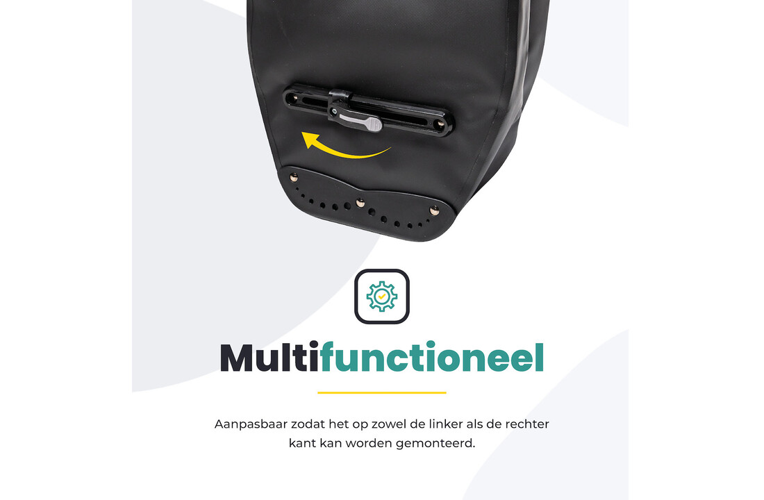 Voltano Luxe Fietstas 28L - Greek Zwart - Enkele Pakaftas - 100% Waterdicht