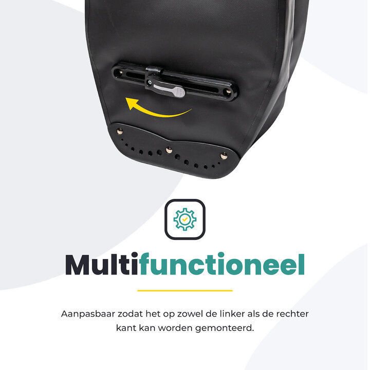 Voltano Luxe Fietstas 28L - Greek Zwart - Enkele Pakaftas - 100% Waterdicht