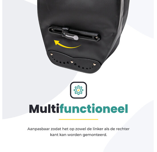 Voltano Luxe Fietstas 28L - Greek Zwart - Enkele Pakaftas - 100% Waterdicht