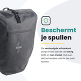 Voltano Luxe Fietstas 28L - Greek Zwart - Enkele Pakaftas - 100% Waterdicht