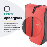 Voltano Luxe Fietstas 28L - Rood / Zwart - Enkele Pakaftas - 100% Waterdicht